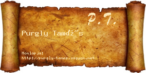 Purgly Tamás névjegykártya